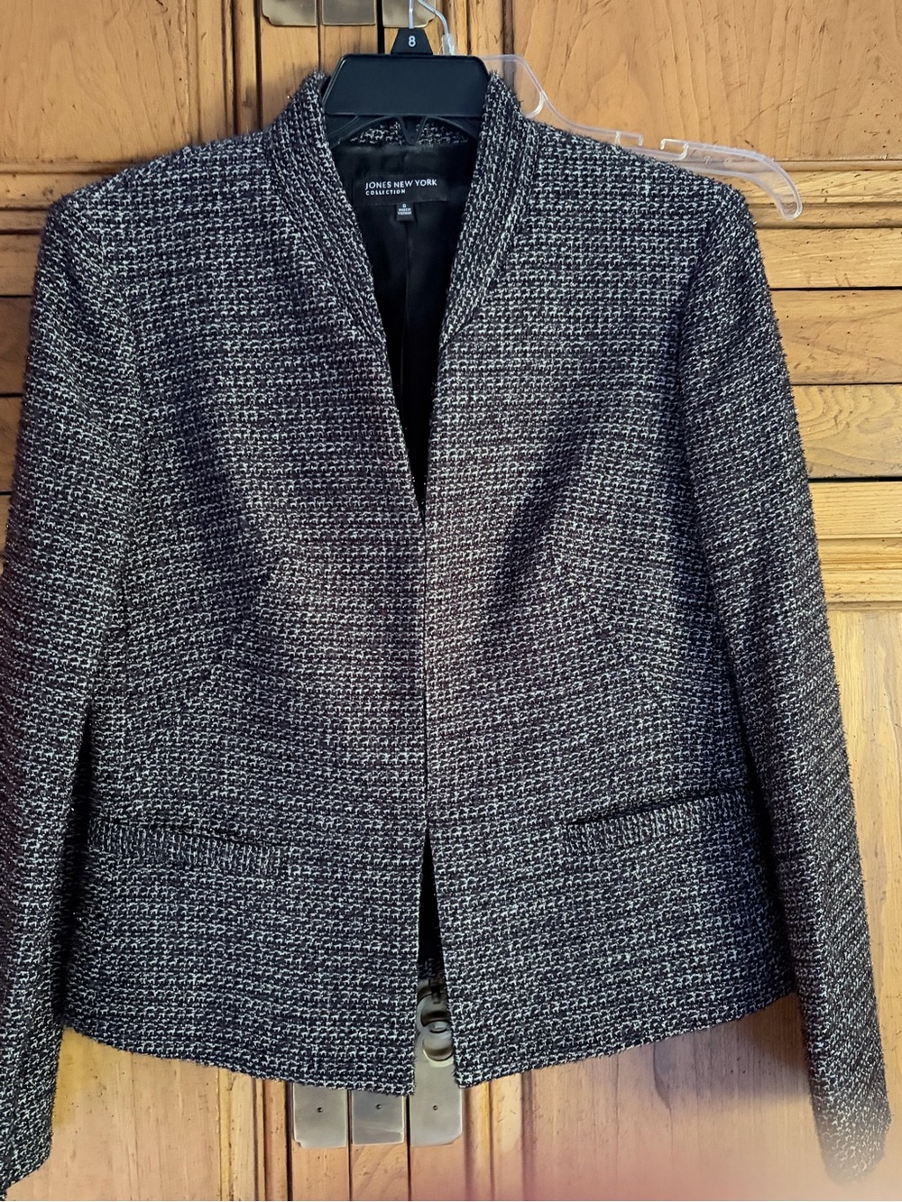 Jones New York Black and White Textured wool blend blazer/jacket